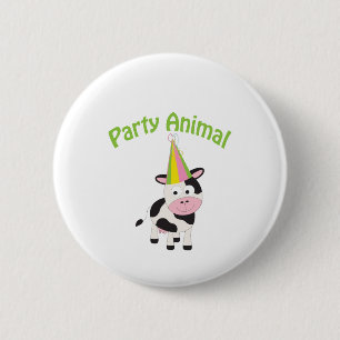 Party Animal cow 6 Cm Round Badge