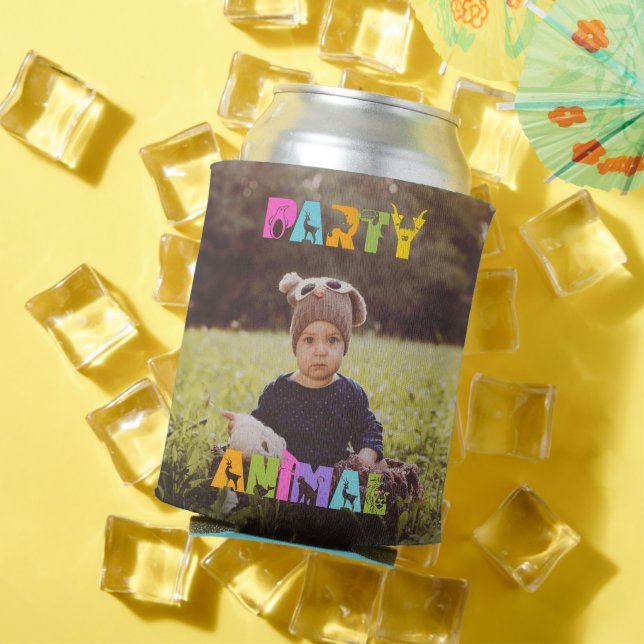 Party Animal Favour Custom Photo  Can Cooler (In Situ Summer)