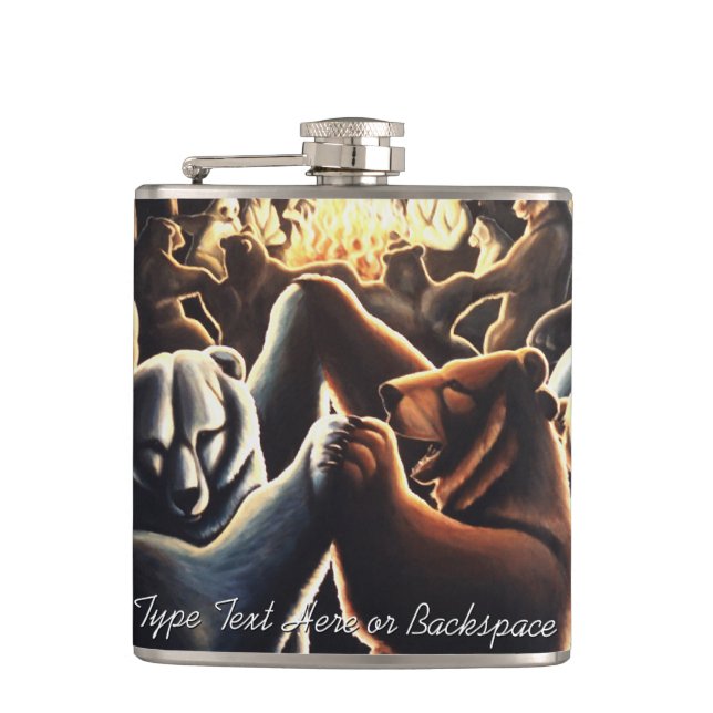 Party Animal Flask Custom Bear Drink Flask (Front)