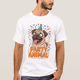 Party Animal Funny Pug Shirt - Cute Dog Birthday G