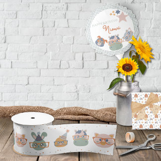 Party Animal Gift Wrap Ribbon Satin Ribbon