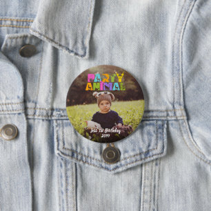 Party Animal Kids Birthday Party  7.5 Cm Round Badge