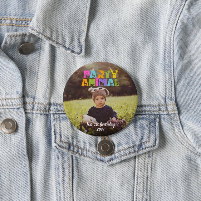 Party Animal Kids Birthday Party  7.5 Cm Round Badge (In Situ)