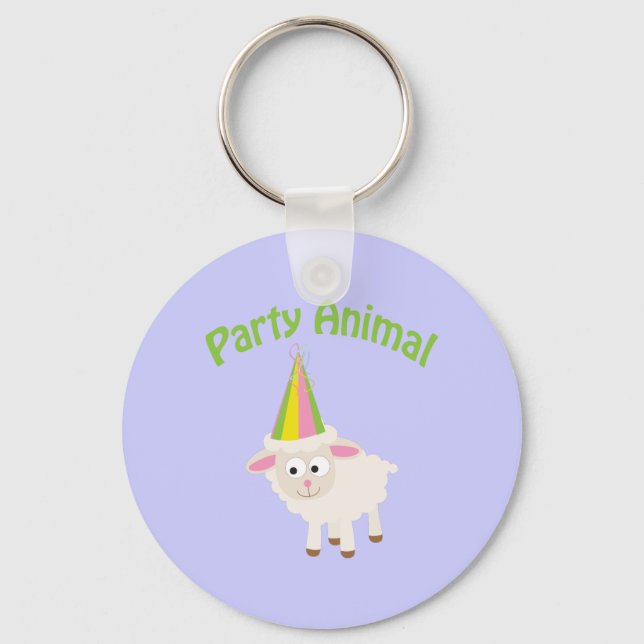 Party Animal Lamb Key Ring (Front)