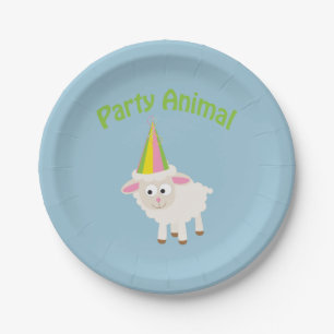 Party Animal! Lamb Paper Plate