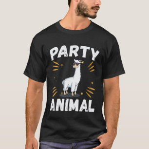 Party Animal Llama Birthday Cool Squad Theme Party T-Shirt