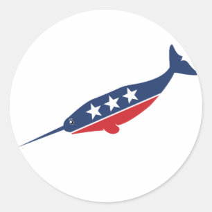 Party Animal - Narwhal Classic Round Sticker