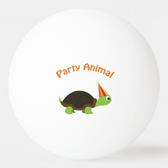 Party Animal Turtle Ping Pong Ball (Front)