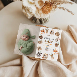 Party Animals 2nd Birthday Cute Jungle Animal Invitation