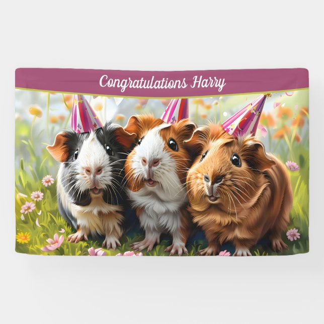 Party Animals - 3 Guinea Pigs Banner (Horizontal)