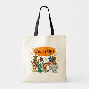 Party Animals 4th Birthday Tshirts and Gifts Tote Bag