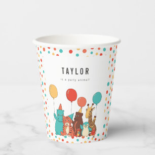 Party Animals and Polka Dots Custom Birthday Paper Cups