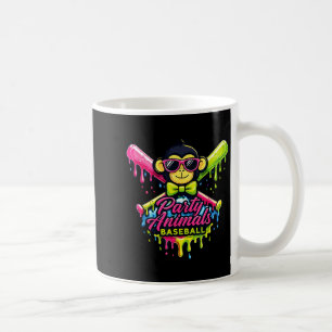 Party animals baseball funny monkey  coffee mug