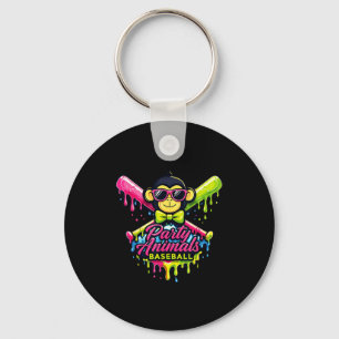 Party animals baseball funny monkey key ring