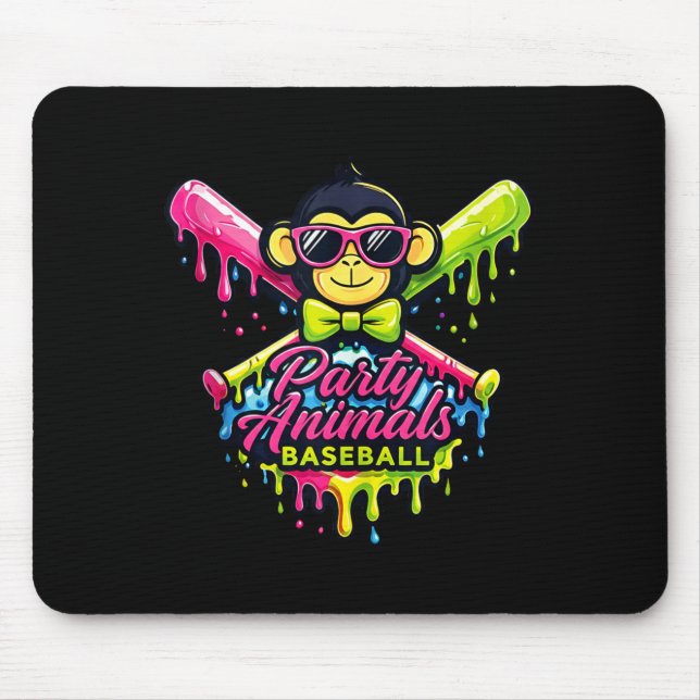 Party animals baseball funny monkey tank toppng  mouse pad (Front)