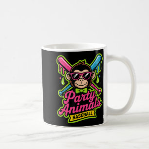 Party animals baseball funny monkey vibrant slime  coffee mug