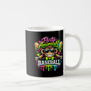 Party animals baseball ice cream drip funny monkey coffee mug