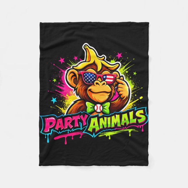 Party animals baseball jersey  fleece blanket (Front)