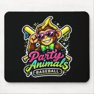 Party Animals Baseball Jersey Funny Monkey Vibrant Mouse Pad