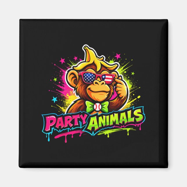 Party animals baseball jersey  magnet (Front)