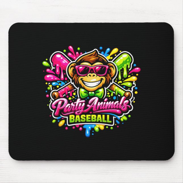 Party Animals Baseball Jersey Mouse Pad (Front)