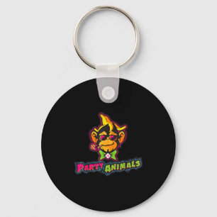 Party animals baseball monkey key ring