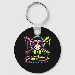 Party Animals Baseball Monkey Key Ring
