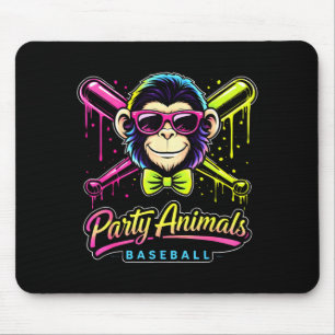 Party Animals Baseball Monkey Mouse Pad