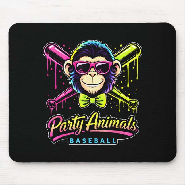 Party Animals Baseball Monkey Mouse Pad (Front)