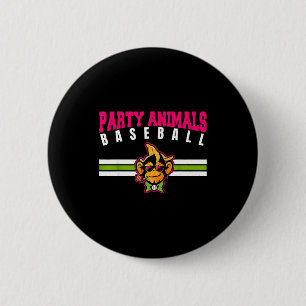 Party animals baseball retro monkey sunglasses 6 cm round badge