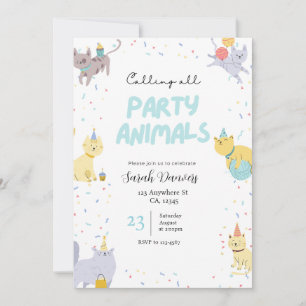 Party Animals Birthday Invitation 