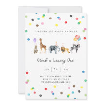 Party Animals Birthday Invitation Card