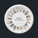Party Animals Birthday Paper Plate<br><div class="desc">Celebrate your little one's birthday in style with these party animal themed paper plates featuring a fun wreath design made of adorable baby animals with party hats.</div>