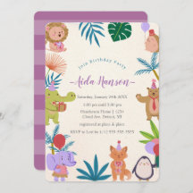 Party Animals Birthday Party Invitation