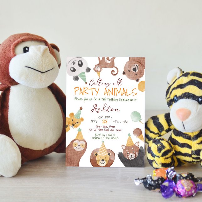 Party animals birthday party invitation template (Creator Uploaded)
