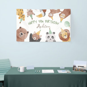 Party animals birthday party personalised banner