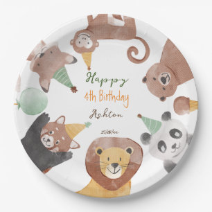 Party animals birthday party personalized paper plate