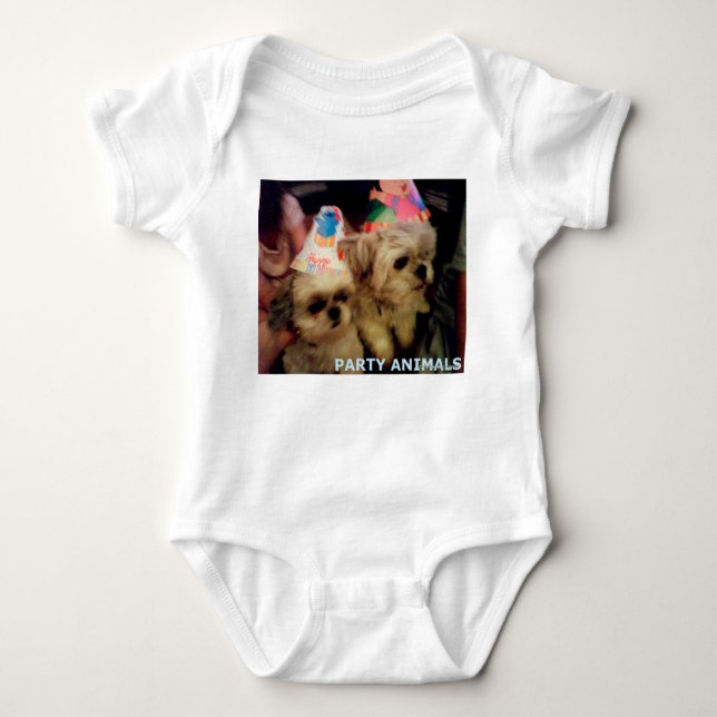 Party Animals Bodysuit for Babies by HAS Jewels (Front)
