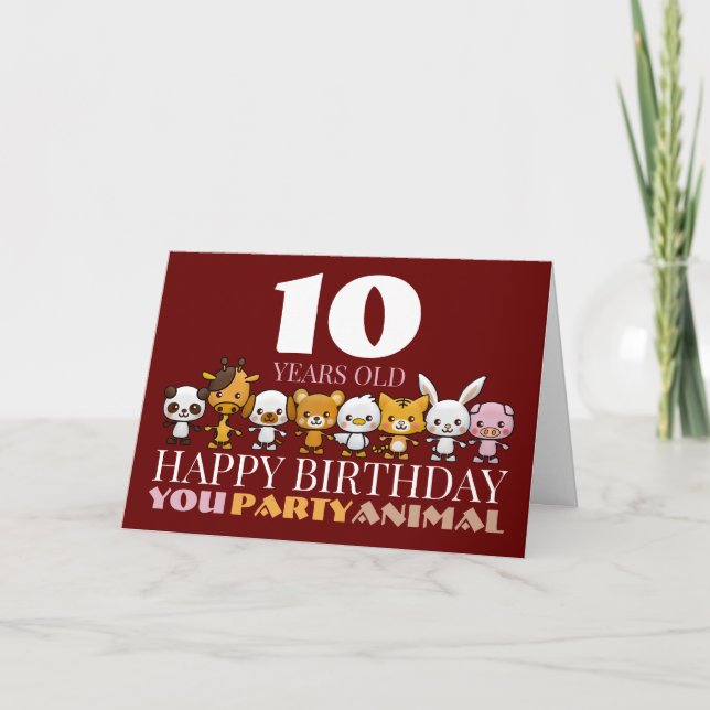Party Animals, Chevron Birthday Greeting Card (Front)