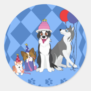 Party Animals Classic Round Sticker