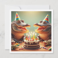 Party animals, Crocodiles eating cake birthday 