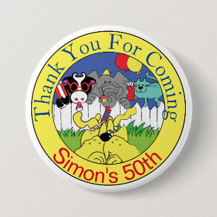 Party Animals Funny Birthday Party 7.5 Cm Round Badge