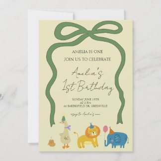 Party Animals Girls Birthday Invitation