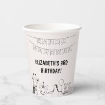 Party animals hand drawn doodle kid's birthday