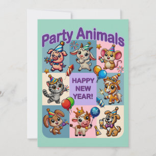 Party Animals "Happy New Year" Invitation