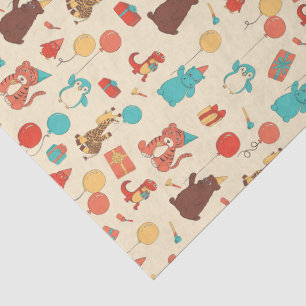 Party Animals Hippo, Giraffe, Bear Birthday Party Tissue Paper