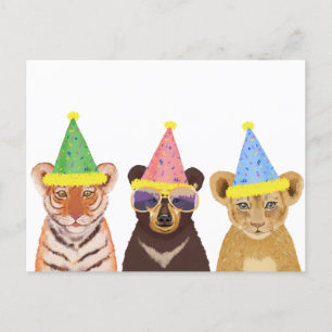 Party Animals Illustration  Postcard