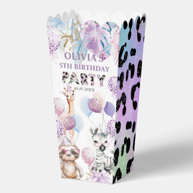 Party Animals Jungle Safari Birthday Popcorn Favour Box (Front)