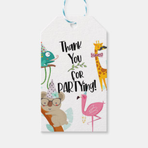 Party Animals, Kids Birthday, Animal party Save Th Gift Tags