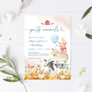 Party Animals Kids Birthday Invitation